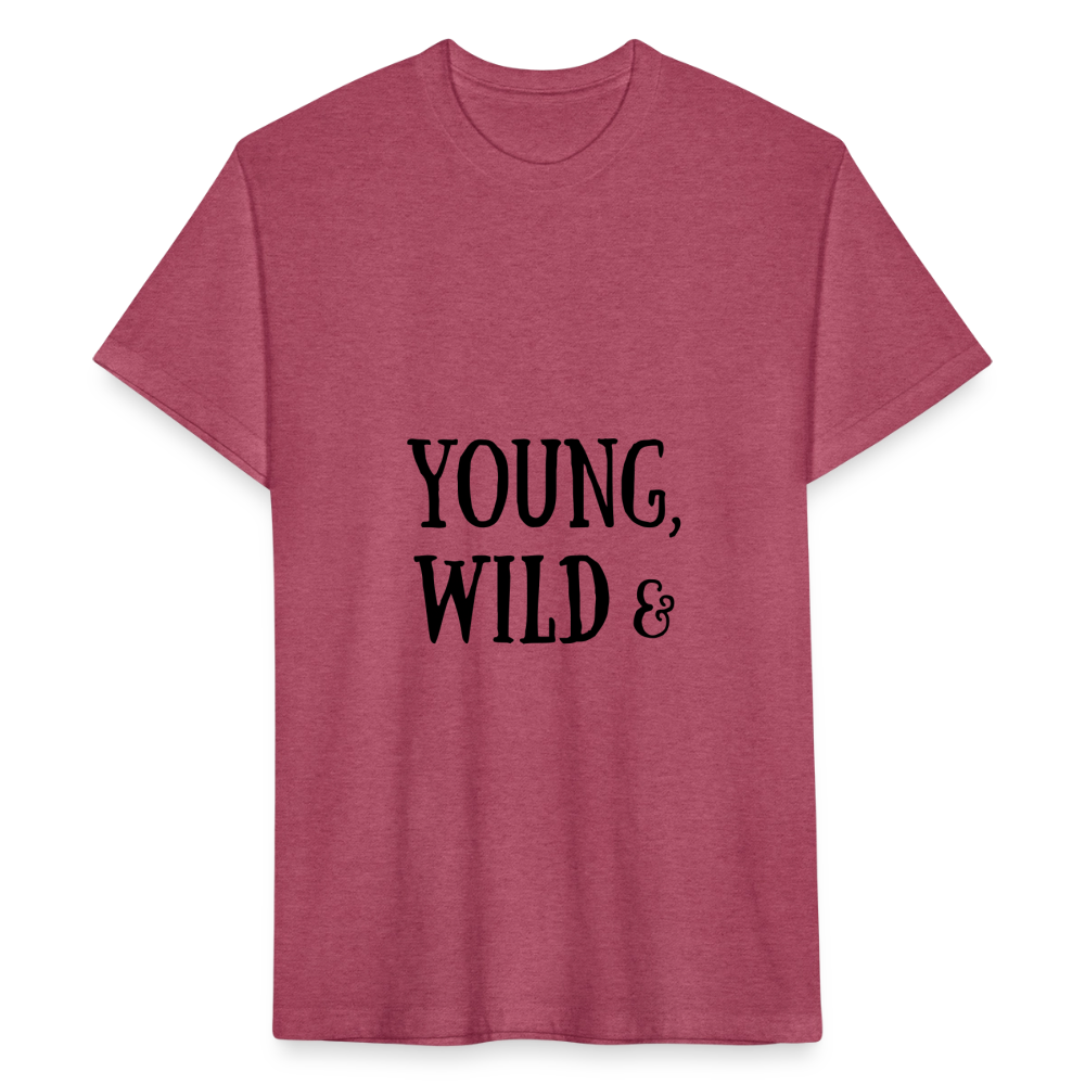 Fitted Cotton/Poly T-Shirt by Next Level - heather burgundy