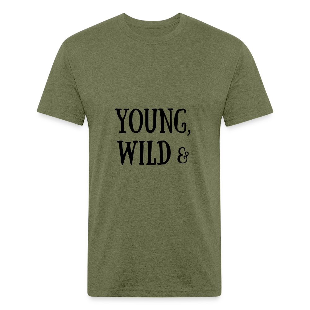 Fitted Cotton/Poly T-Shirt by Next Level - heather military green