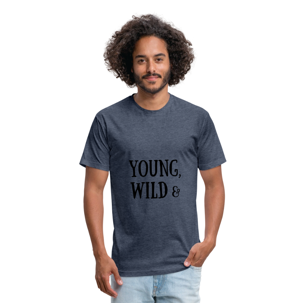 Fitted Cotton/Poly T-Shirt by Next Level - heather navy