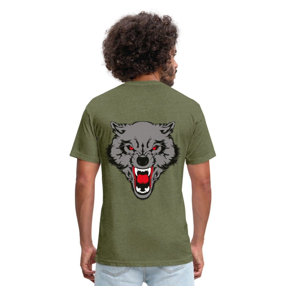 Fitted Cotton/Poly T-Shirt by Next Level - heather military green
