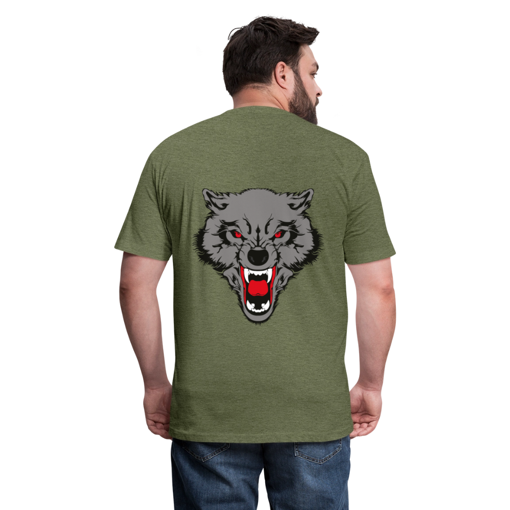 Fitted Cotton/Poly T-Shirt by Next Level - heather military green