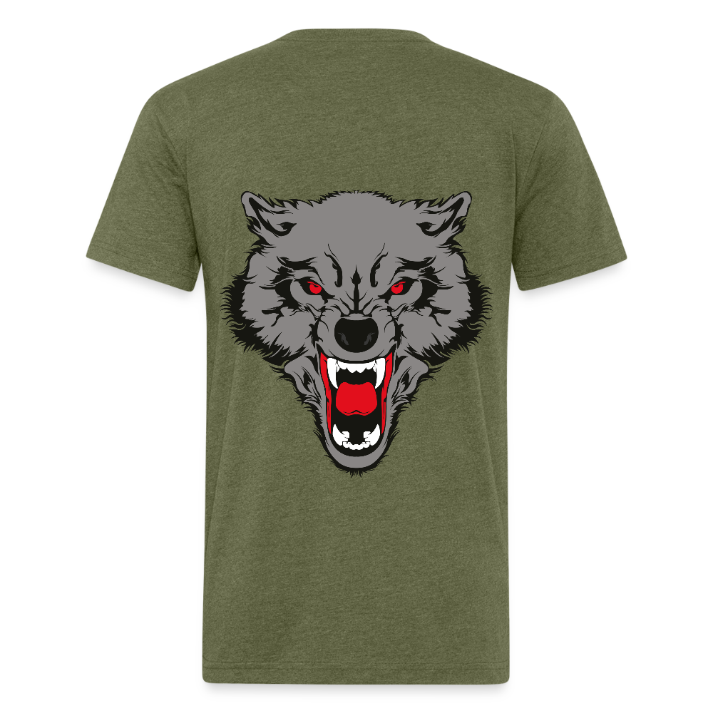 Fitted Cotton/Poly T-Shirt by Next Level - heather military green