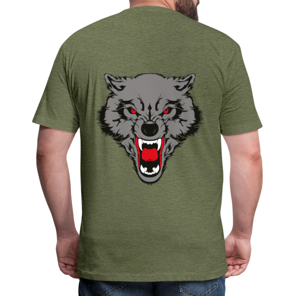 Fitted Cotton/Poly T-Shirt by Next Level - heather military green