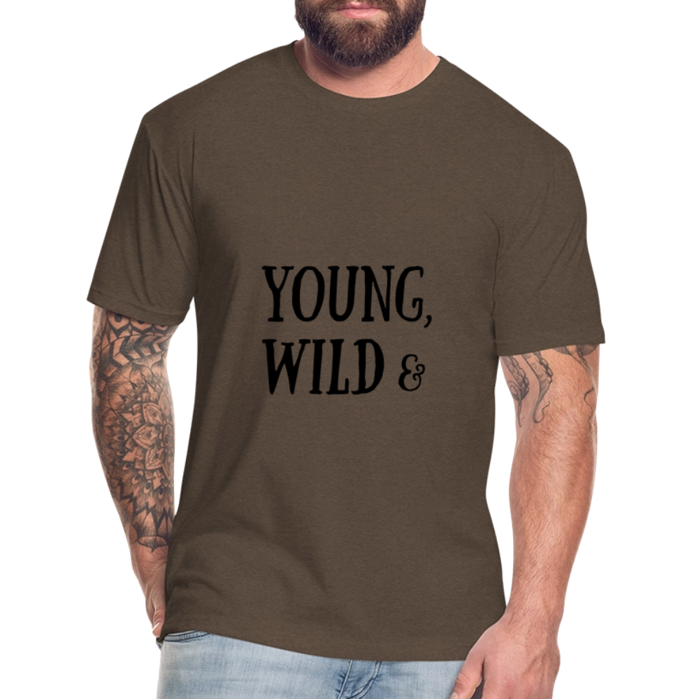 Fitted Cotton/Poly T-Shirt by Next Level - heather espresso