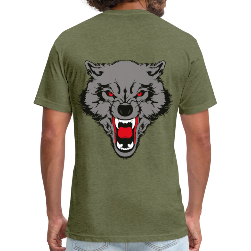 Fitted Cotton/Poly T-Shirt by Next Level - heather military green