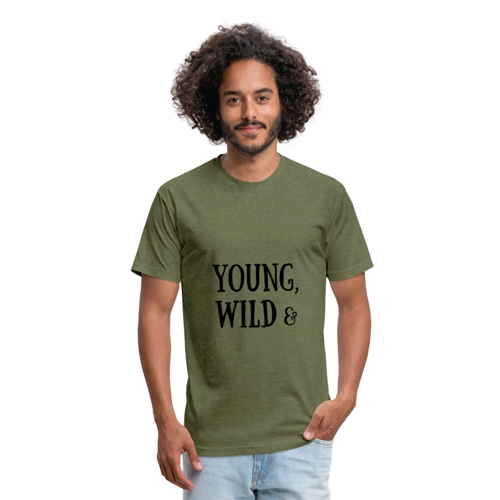 Fitted Cotton/Poly T-Shirt by Next Level - heather military green