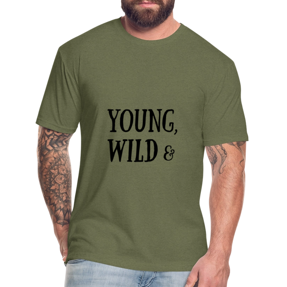 Fitted Cotton/Poly T-Shirt by Next Level - heather military green
