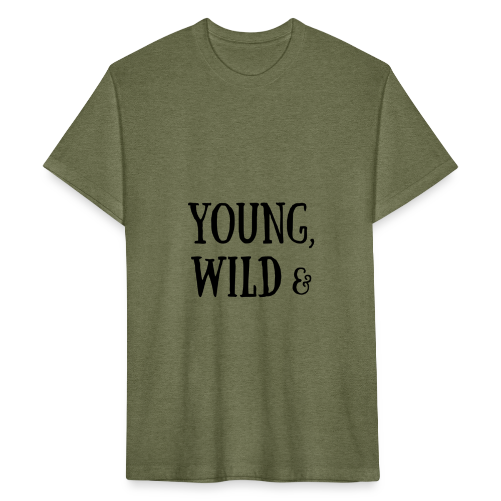 Fitted Cotton/Poly T-Shirt by Next Level - heather military green