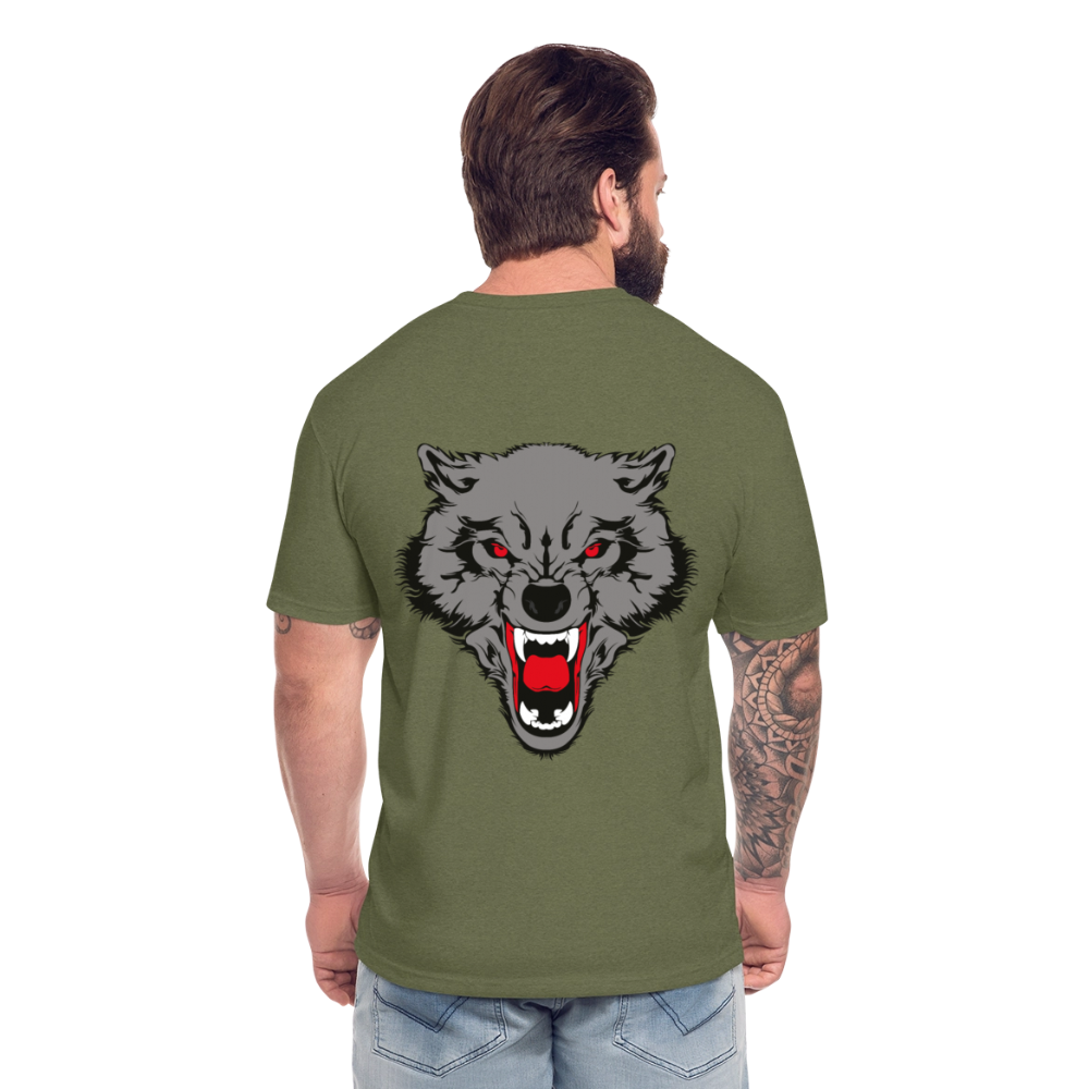 Fitted Cotton/Poly T-Shirt by Next Level - heather military green