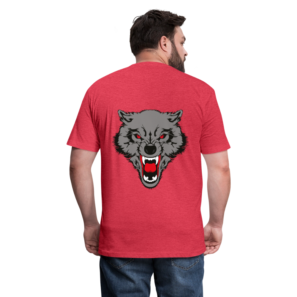 Fitted Cotton/Poly T-Shirt by Next Level - heather red