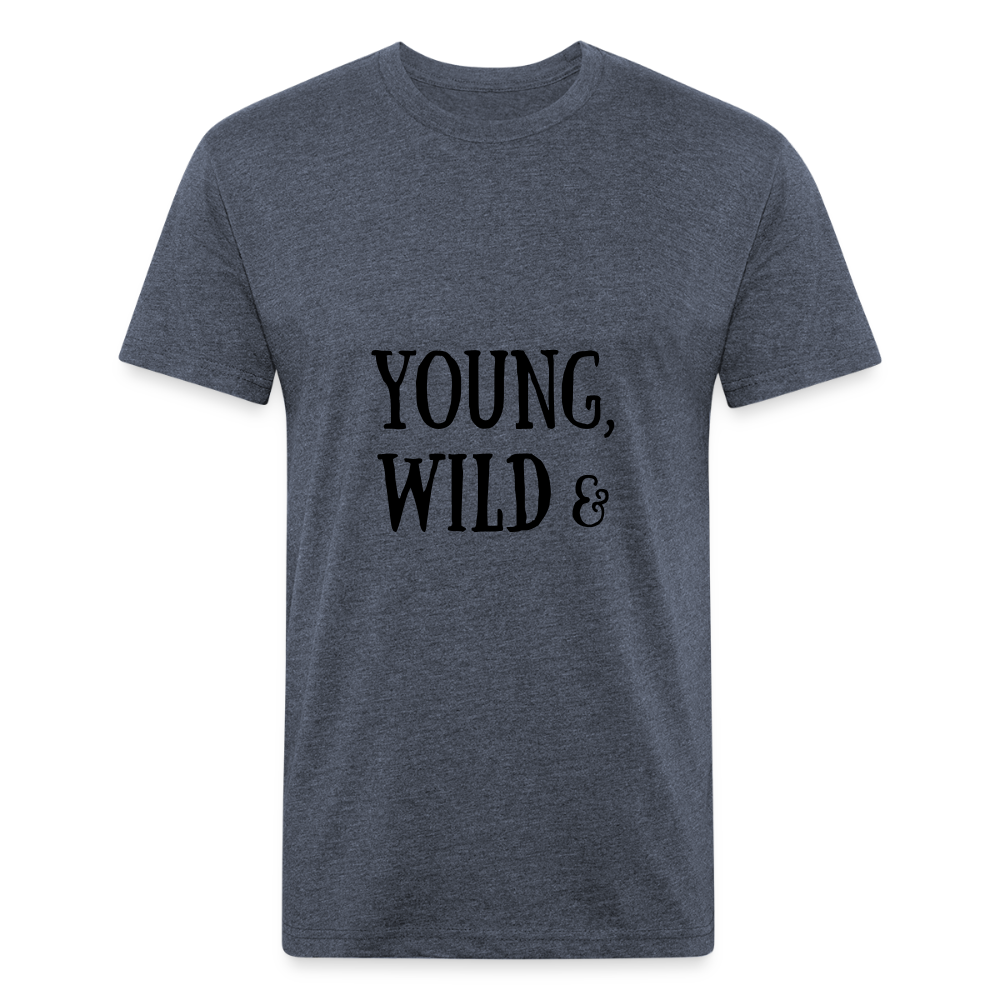 Fitted Cotton/Poly T-Shirt by Next Level - heather navy