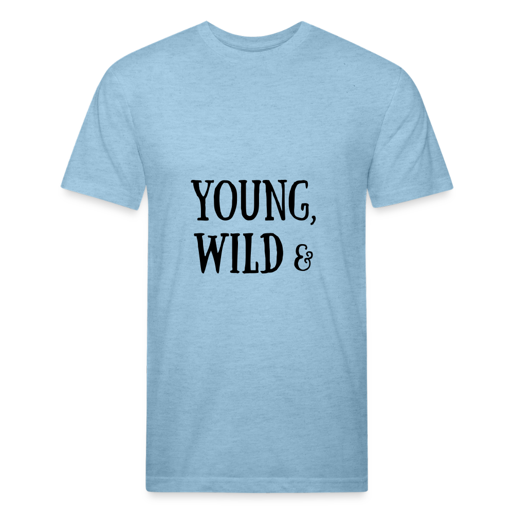 Fitted Cotton/Poly T-Shirt by Next Level - heather blue