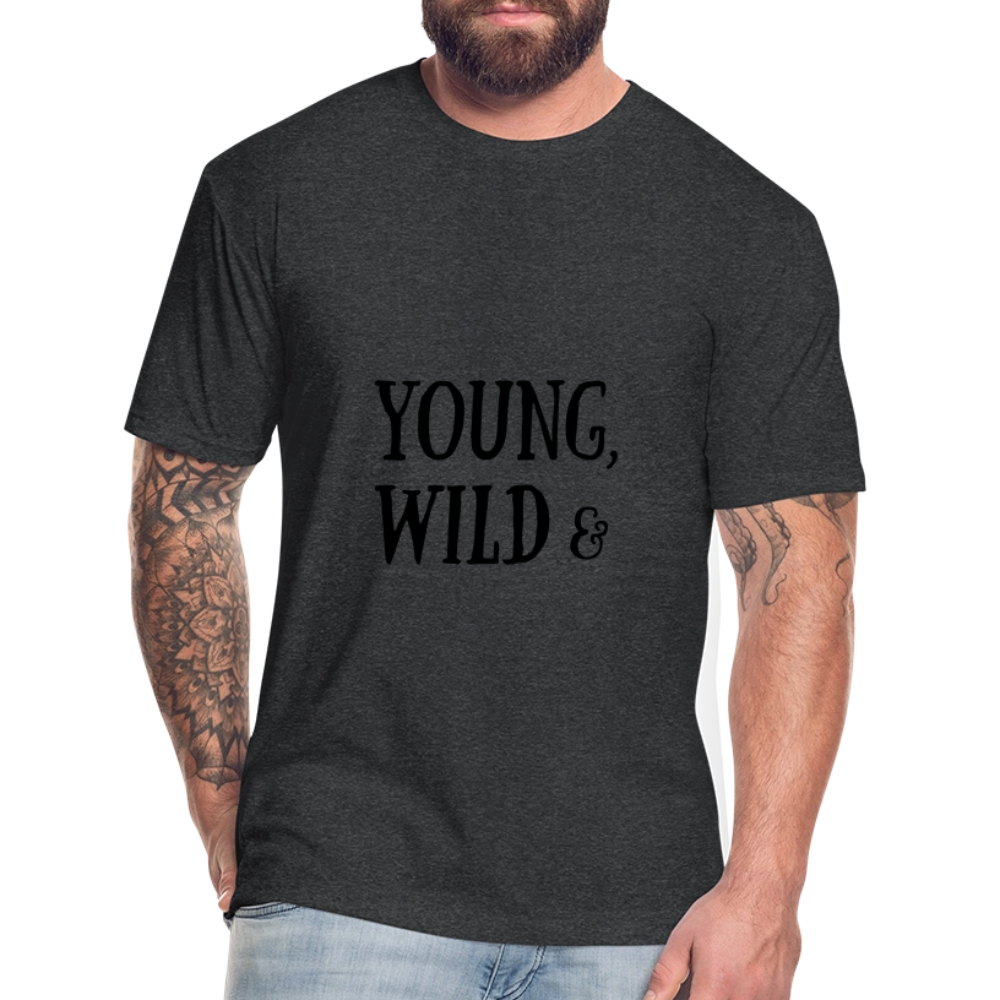 Fitted Cotton/Poly T-Shirt by Next Level - heather black