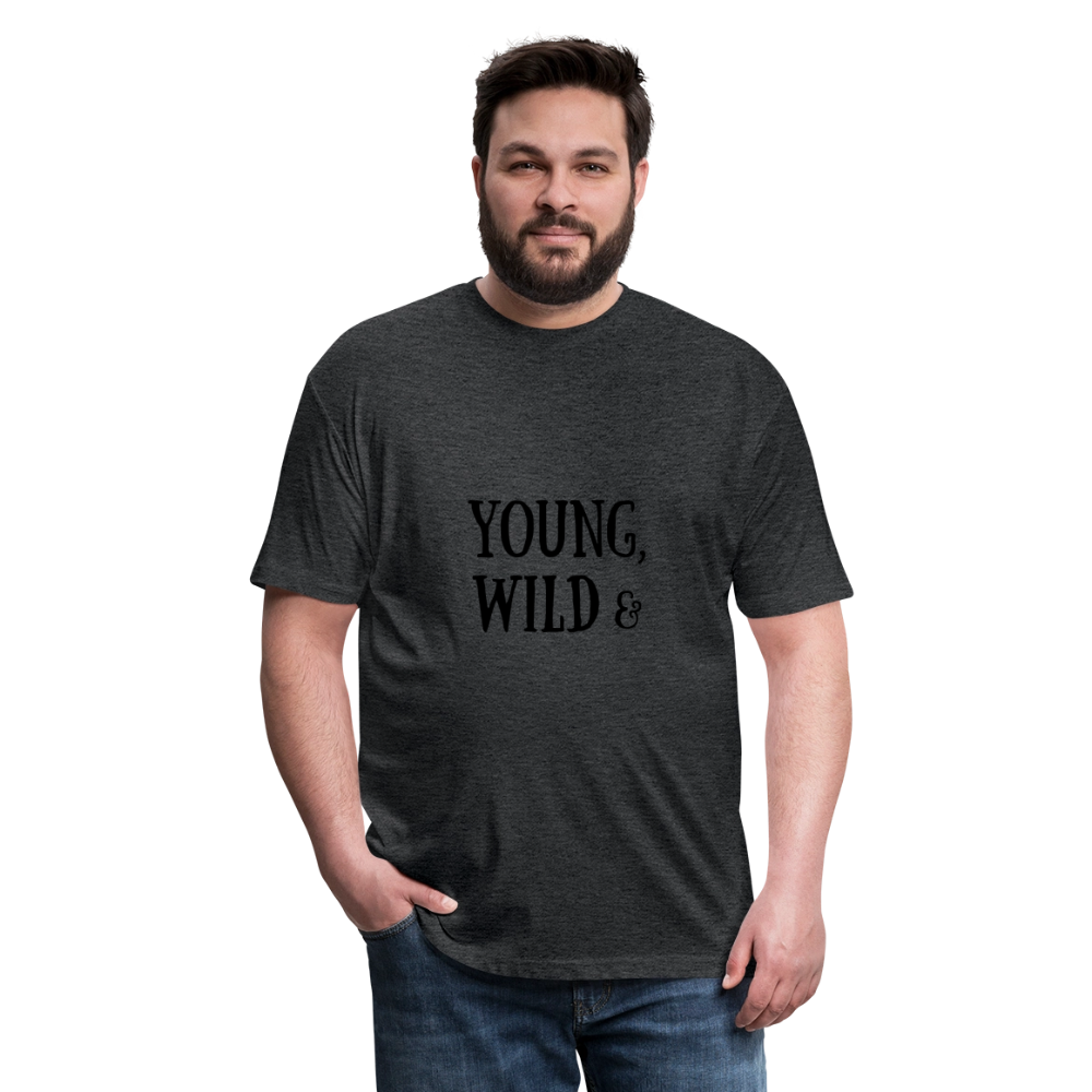 Fitted Cotton/Poly T-Shirt by Next Level - heather black