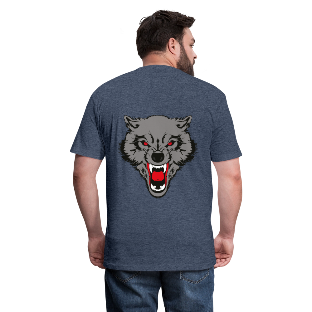 Fitted Cotton/Poly T-Shirt by Next Level - heather navy