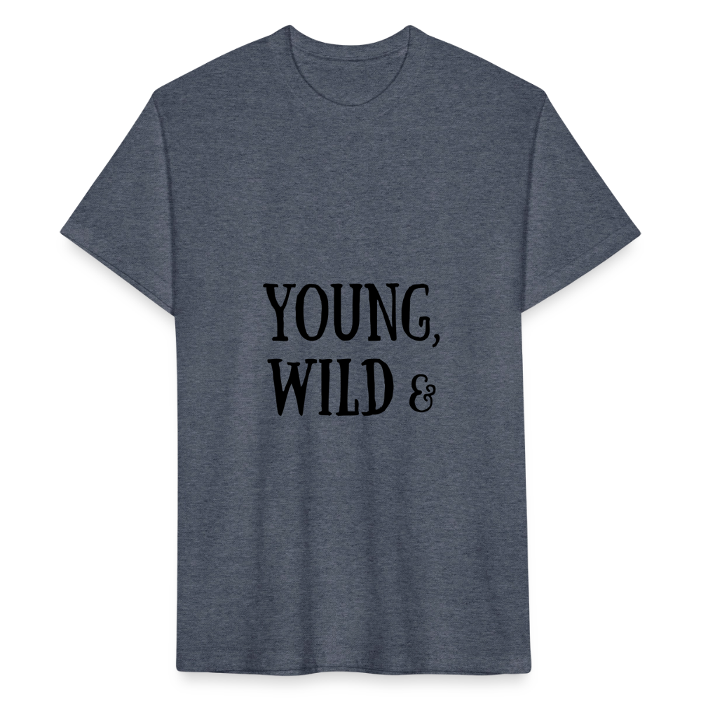 Fitted Cotton/Poly T-Shirt by Next Level - heather navy