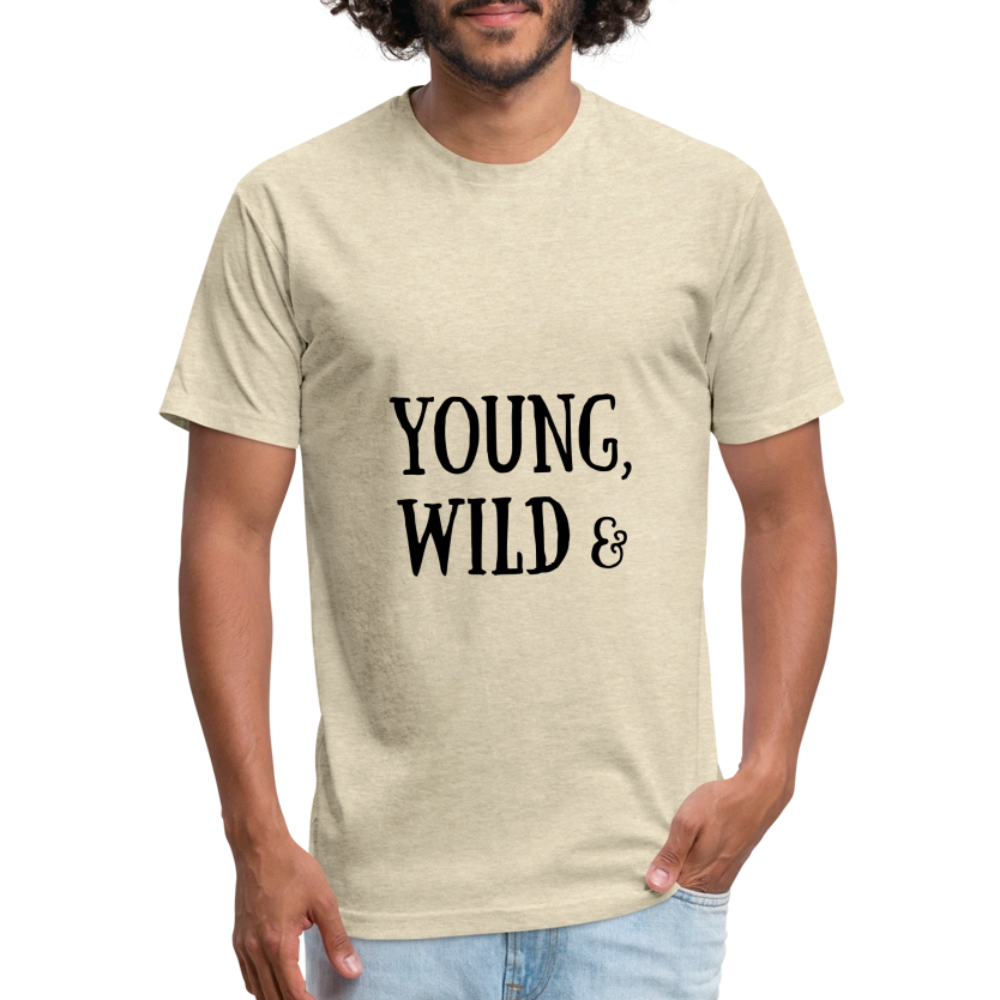 Fitted Cotton/Poly T-Shirt by Next Level - heather cream