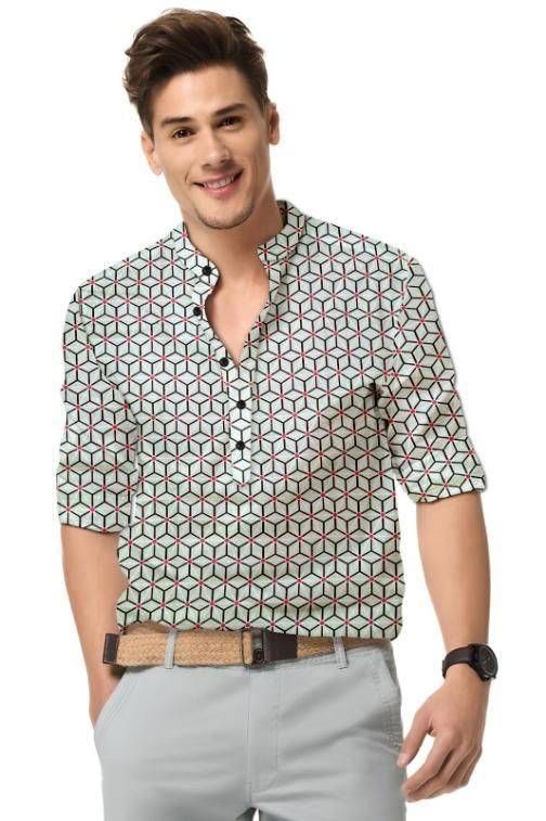 Men's Printed Spread Collar Casual Shirt Multicolor